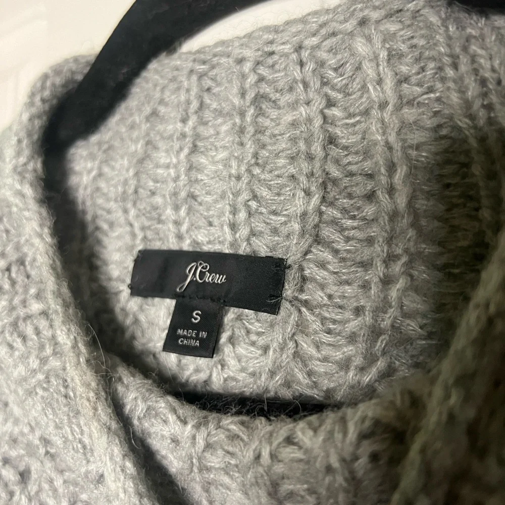 J. Crew pointelle Cableknit sweater alpaca blend